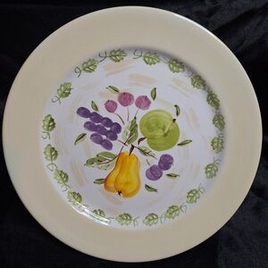 Vintage Frutta by Epoch Collection Dinner Plate~Hand Painted~Fruit Design~Yellow